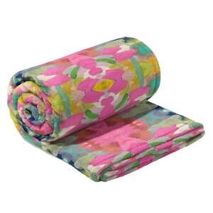 NEW LAURA PARK paradise fleece blanket in pink